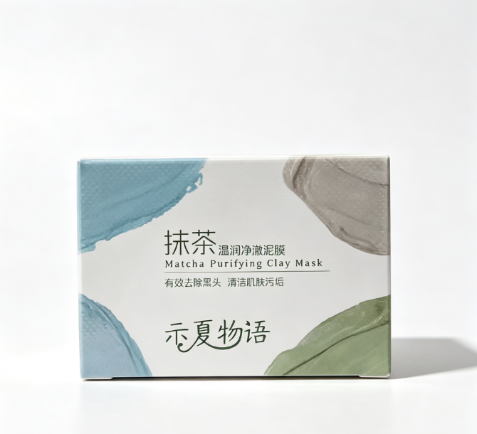 示夏物语抹茶净澈泥膜包装正面